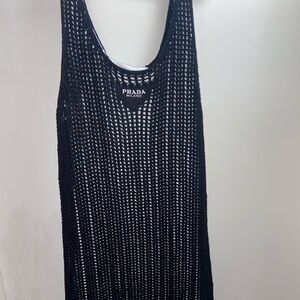 Prada Crochet Knit Black Two Piece Dress